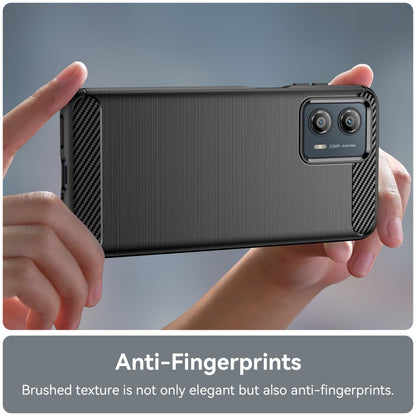 TPU Hülle für Motorola Moto G53 Carbon Fiber Skin Brushed Schutzcover Soft Case