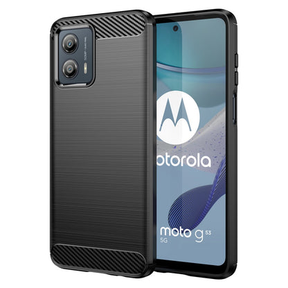 TPU Hülle für Motorola Moto G53 Carbon Fiber Skin Brushed Schutzcover Soft Case