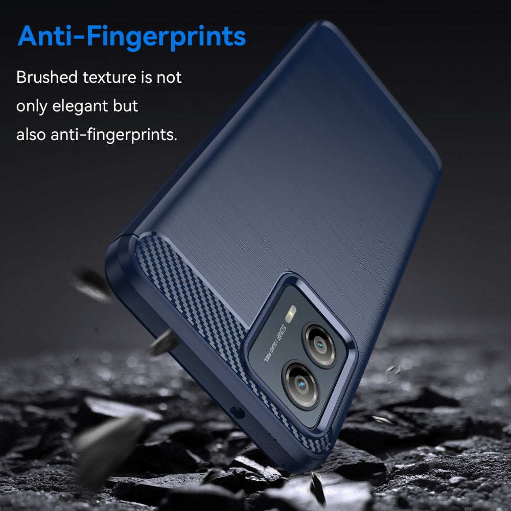TPU Hülle für Motorola Moto G53 Carbon Fiber Skin Brushed Schutzcover Soft Case