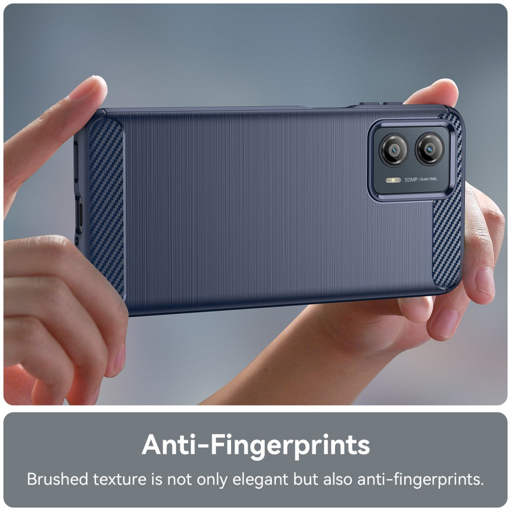 TPU Hülle für Motorola Moto G53 Carbon Fiber Skin Brushed Schutzcover Soft Case