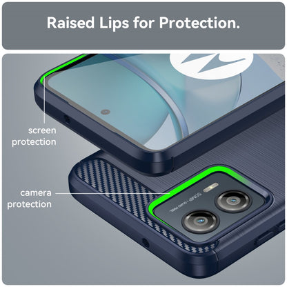 TPU Hülle für Motorola Moto G53 Carbon Fiber Skin Brushed Schutzcover Soft Case