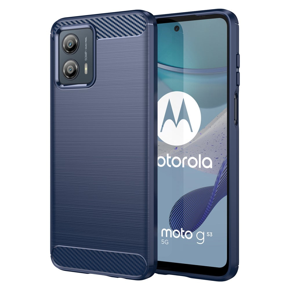 TPU Hülle für Motorola Moto G53 Carbon Fiber Skin Brushed Schutzcover Soft Case