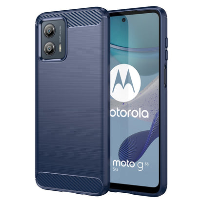 TPU Hülle für Motorola Moto G53 Carbon Fiber Skin Brushed Schutzcover Soft Case