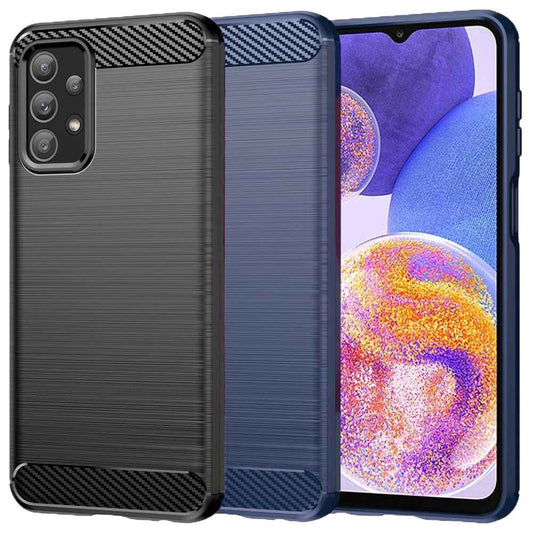 TPU Hülle für Samsung Galaxy A23 Carbon Fiber Skin Brushed Schutzcover Soft Case