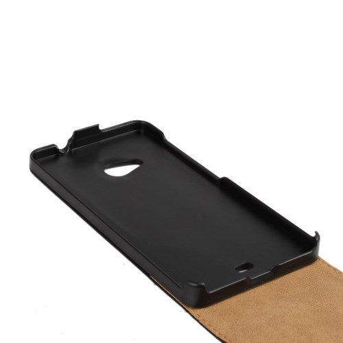 Flip Case für Nokia Lumia 535 Echt Leder Vertikal