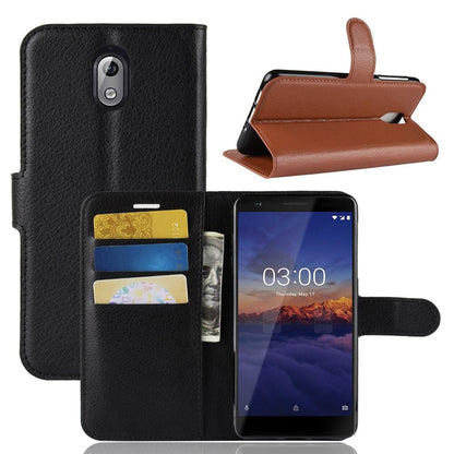 Wallet Case für Nokia 3.1 (2018) Litchi Grain Magnet Innenfach