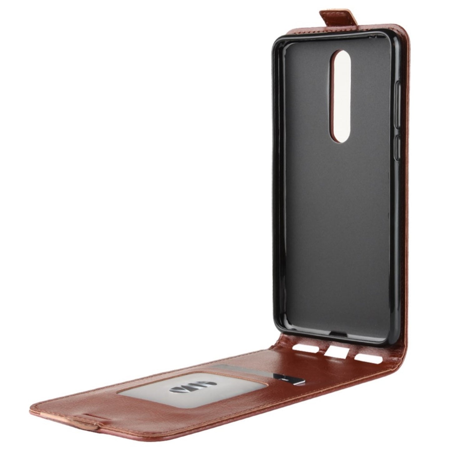 Flip Case für Nokia 3.1 PLUS Crazy Horse Handy Tasche Swipe Card Slot