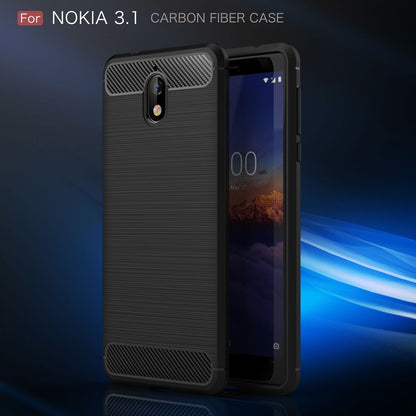 TPU Case für Nokia 3.1 (2018) Carbon Skin Brushed