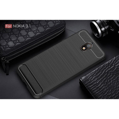 TPU Case für Nokia 3.1 (2018) Carbon Skin Brushed