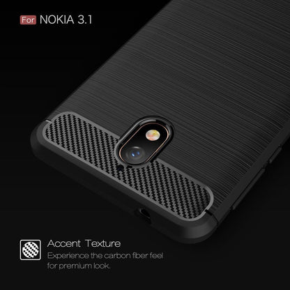 TPU Case für Nokia 3.1 (2018) Carbon Skin Brushed