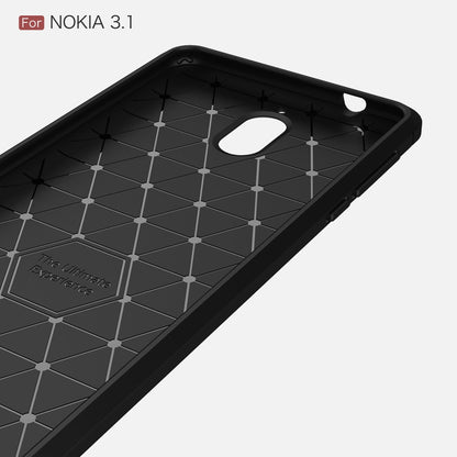TPU Case für Nokia 3.1 (2018) Carbon Skin Brushed