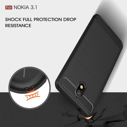 TPU Case für Nokia 3.1 (2018) Carbon Skin Brushed