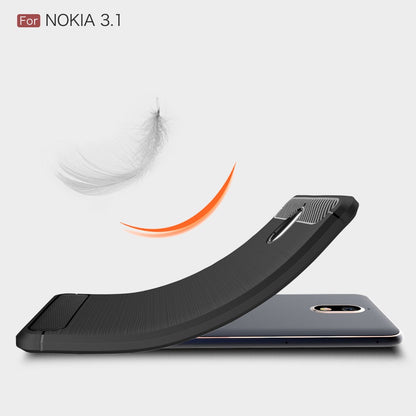 TPU Case für Nokia 3.1 (2018) Carbon Skin Brushed