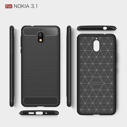 TPU Case für Nokia 3.1 (2018) Carbon Skin Brushed