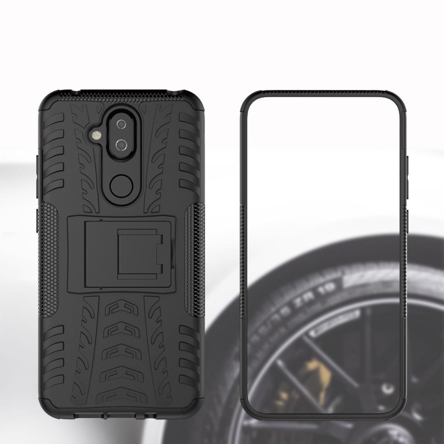 Outdoor Case für Nokia 8.1 Tire Rutschfest Reifen Profil Hülle