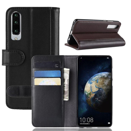 Wallet Case für Huawei P30 Echt Leder Innenfach Handy Tasche