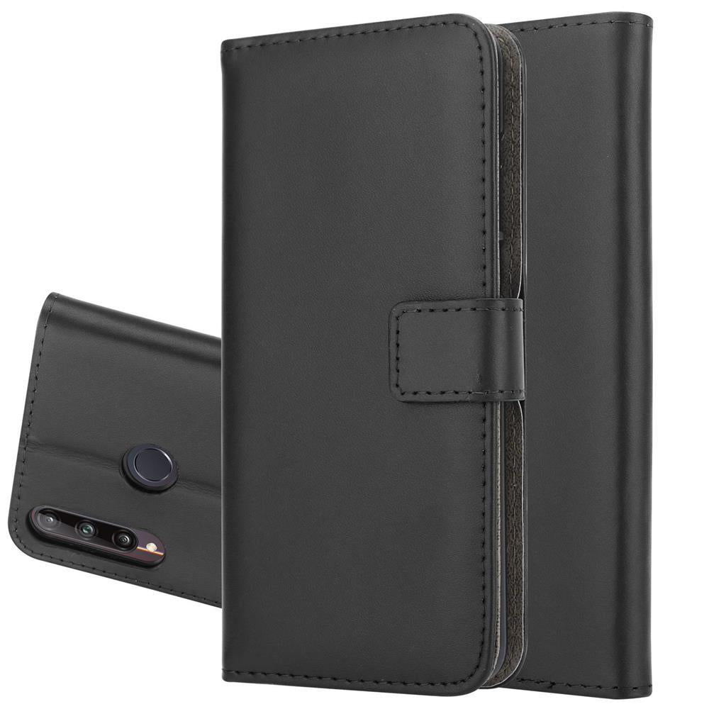 Wallet Case für Huawei P40 LITE E Genuine Split Echt Leder Handy Tasche