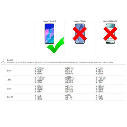 Wallet Case für Huawei P40 LITE E Genuine Split Echt Leder Handy Tasche