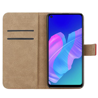 Wallet Case für Huawei P40 LITE E Genuine Split Echt Leder Handy Tasche