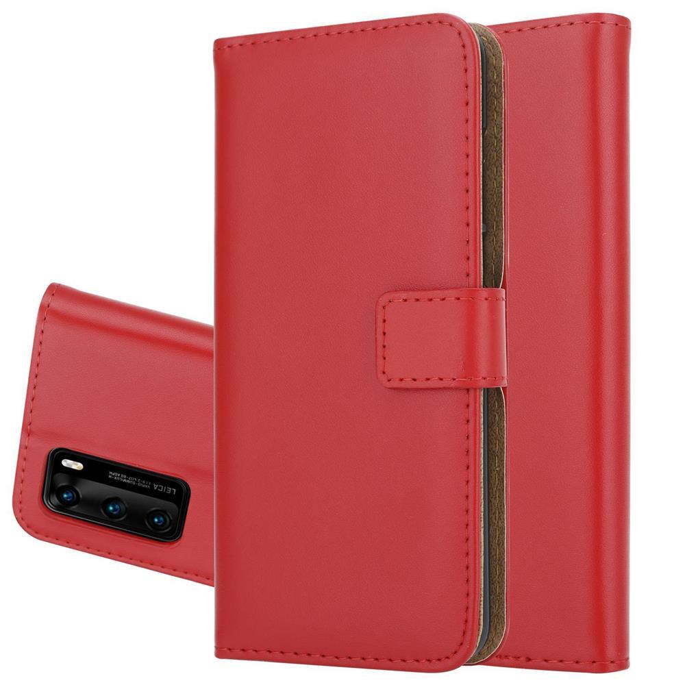 Wallet Case für Huawei P40 Genuine Split Echt Leder Handy Tasche