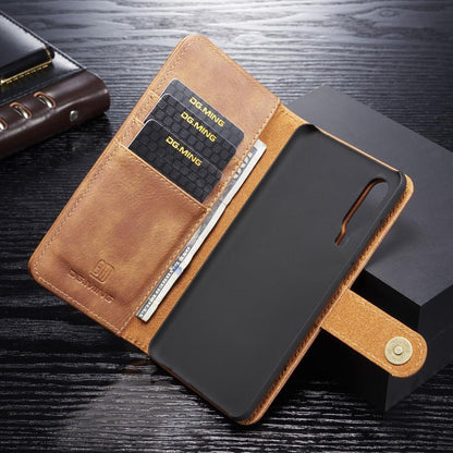 DG.MING Wallet Case für Huawei P30 Echt Leder Handy Tasche 2in1 Hülle Klapp Etui
