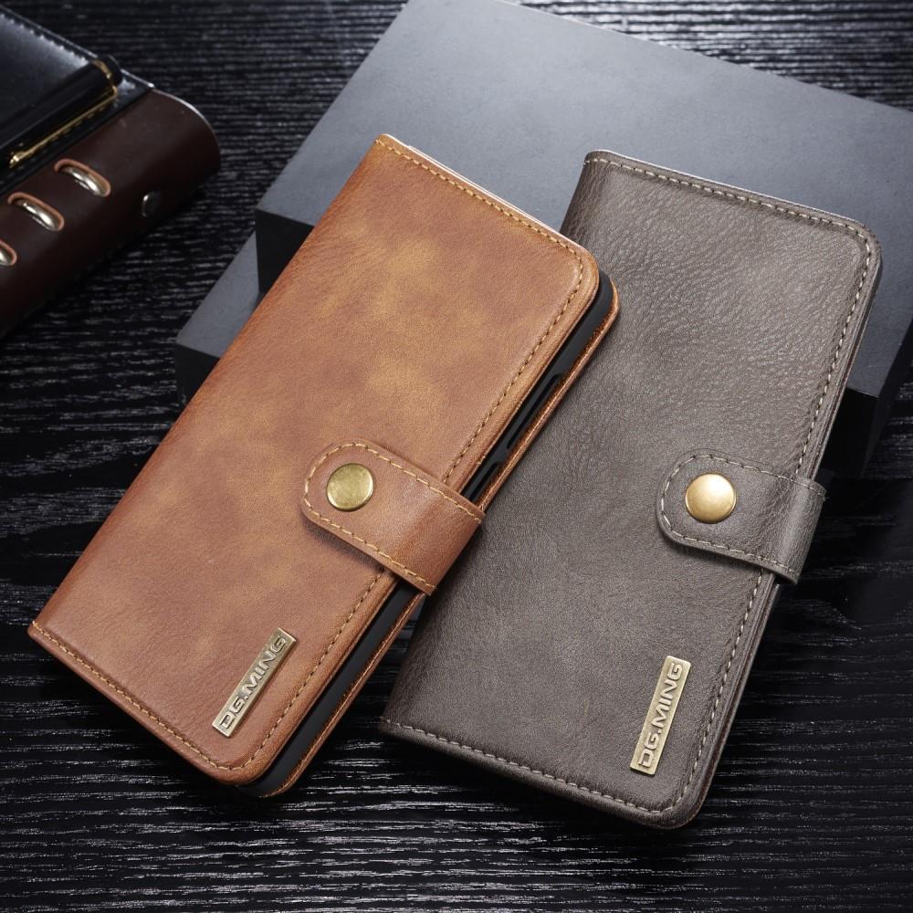 DG.MING Wallet Case für Huawei P30 Echt Leder Handy Tasche 2in1 Hülle Klapp Etui