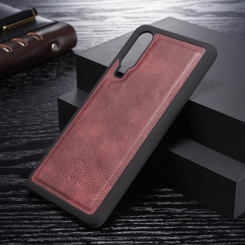 DG.MING Wallet Case für Huawei P30 Echt Leder Handy Tasche 2in1 Hülle Klapp Etui