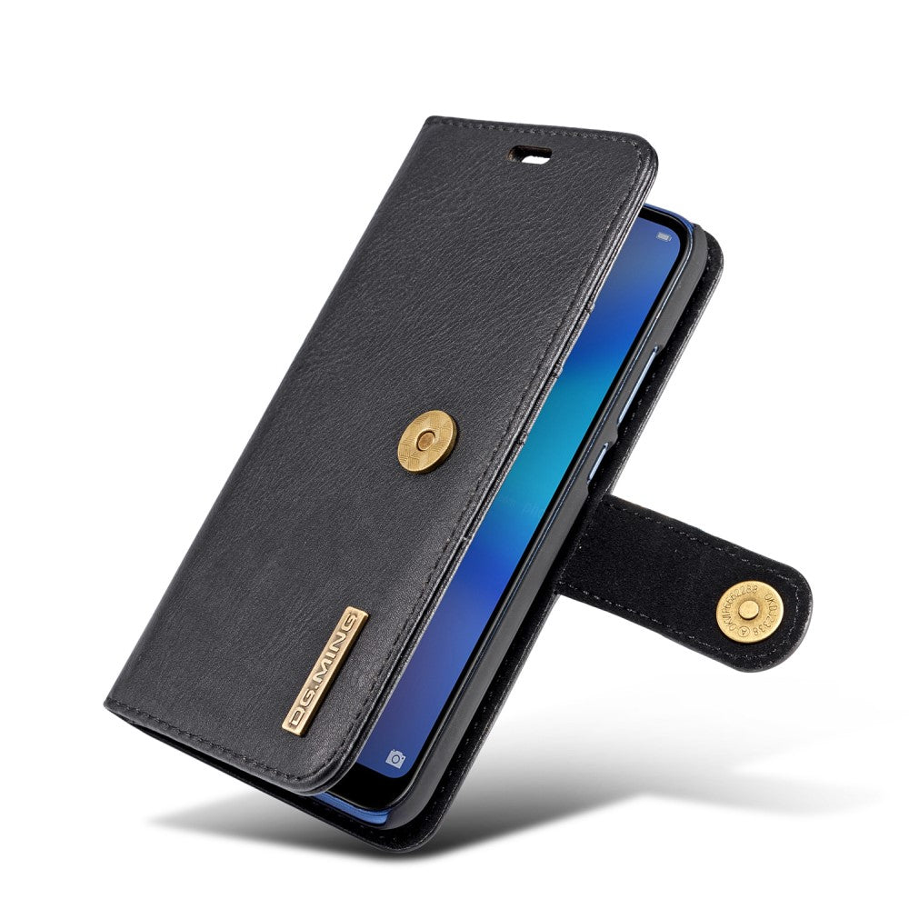 DG.MING Wallet Case für Huawei P20 LITE Echt Leder Handy Tasche 2in1 Hülle Etui