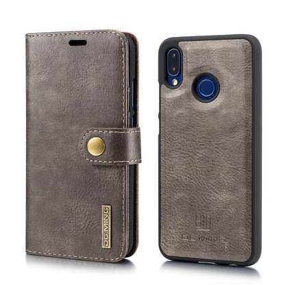 DG.MING Wallet Case für Huawei P20 LITE Echt Leder Handy Tasche 2in1 Hülle Etui