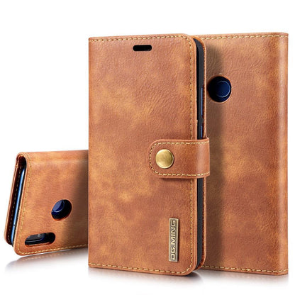 DG.MING Wallet Case für Huawei P20 LITE Echt Leder Handy Tasche 2in1 Hülle Etui