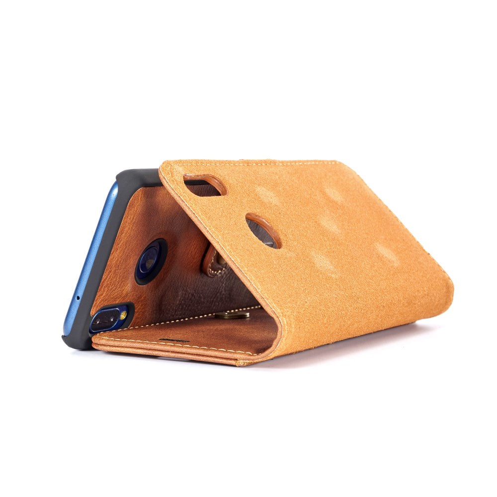 DG.MING Wallet Case für Huawei P20 LITE Echt Leder Handy Tasche 2in1 Hülle Etui