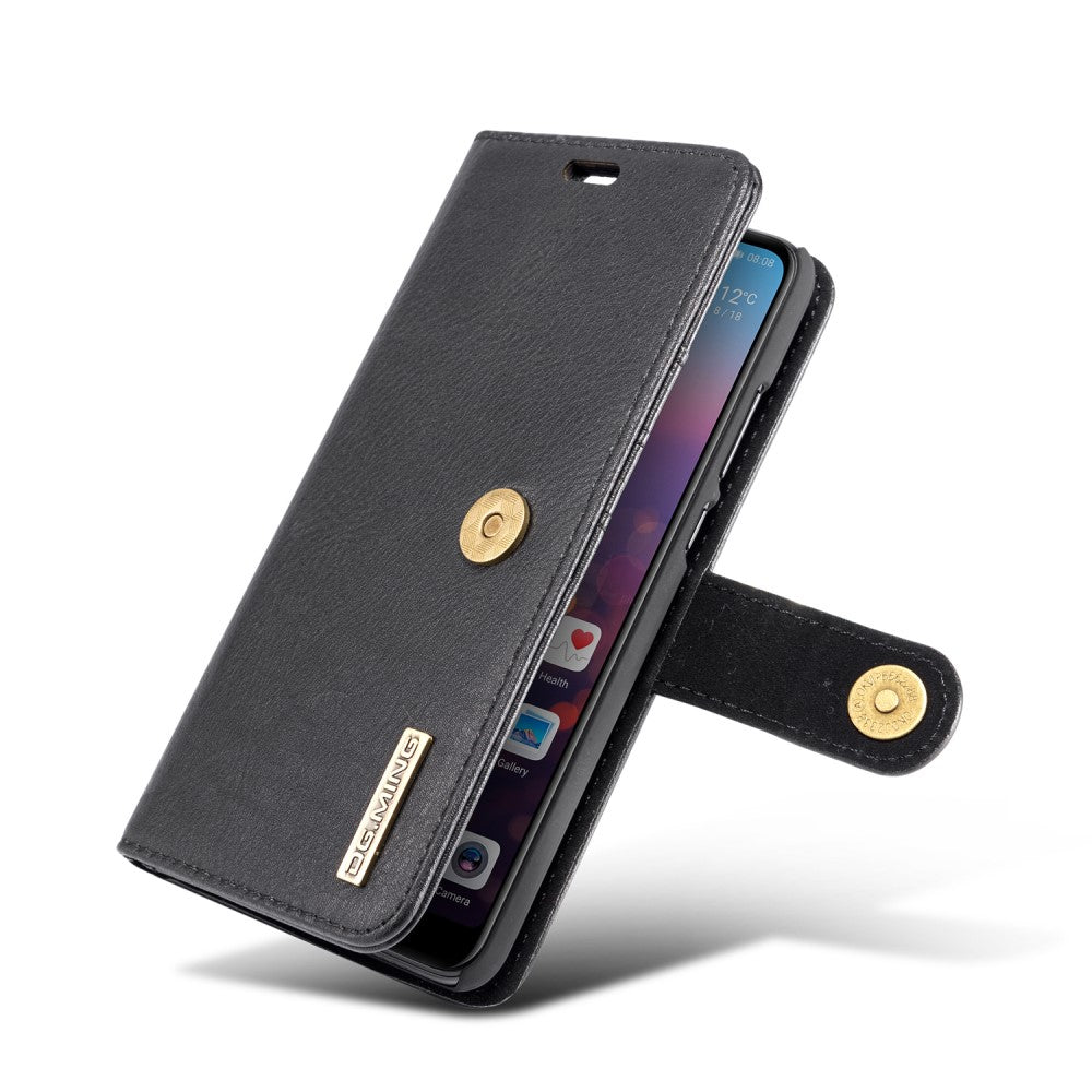 DG.MING Wallet Case für Huawei P20 Echt Leder Handy Tasche 2in1 Hülle Klapp Etui