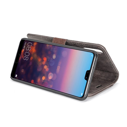 DG.MING Wallet Case für Huawei P20 Echt Leder Handy Tasche 2in1 Hülle Klapp Etui