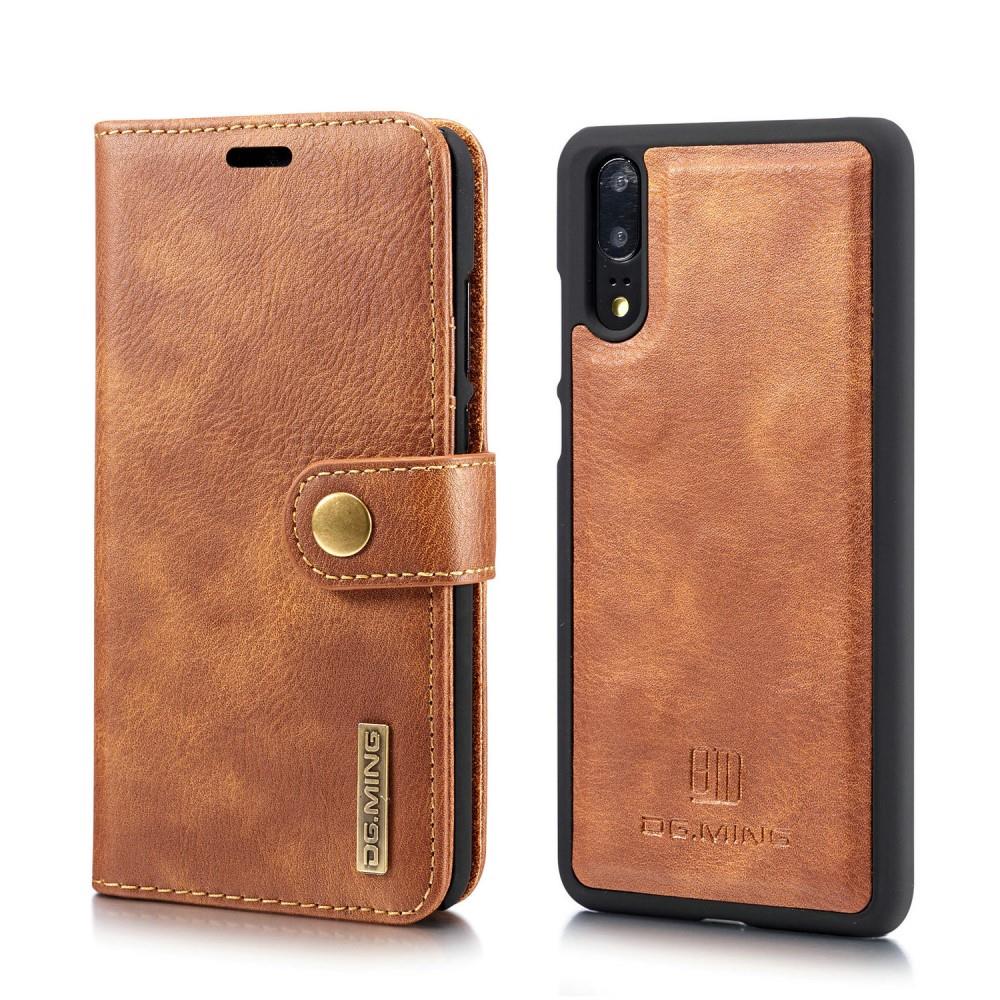 DG.MING Wallet Case für Huawei P20 Echt Leder Handy Tasche 2in1 Hülle Klapp Etui