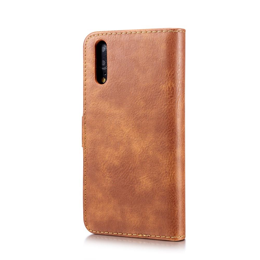 DG.MING Wallet Case für Huawei P20 Echt Leder Handy Tasche 2in1 Hülle Klapp Etui