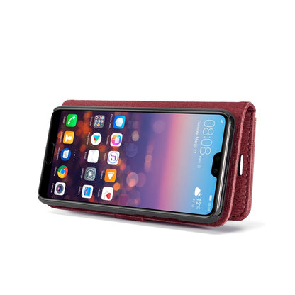 DG.MING Wallet Case für Huawei P20 Echt Leder Handy Tasche 2in1 Hülle Klapp Etui