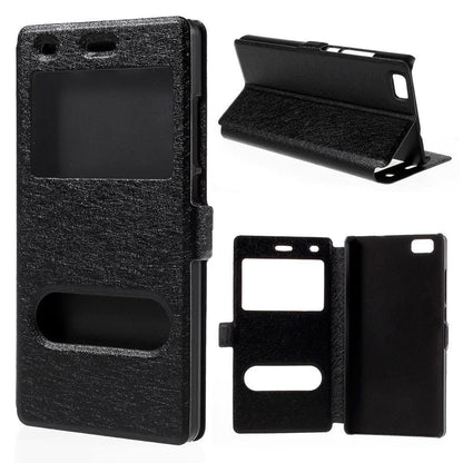 Wallet Case für Huawei P8 LITE Dual Window View Silk Book Etui