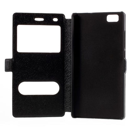 Wallet Case für Huawei P8 LITE Dual Window View Silk Book Etui