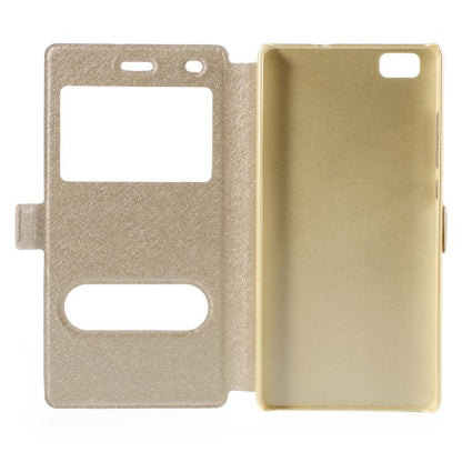 Wallet Case für Huawei P8 LITE Dual Window View Silk Book Etui