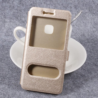 Wallet Case für Huawei P10 LITE Dual Window View Silk Book Etui