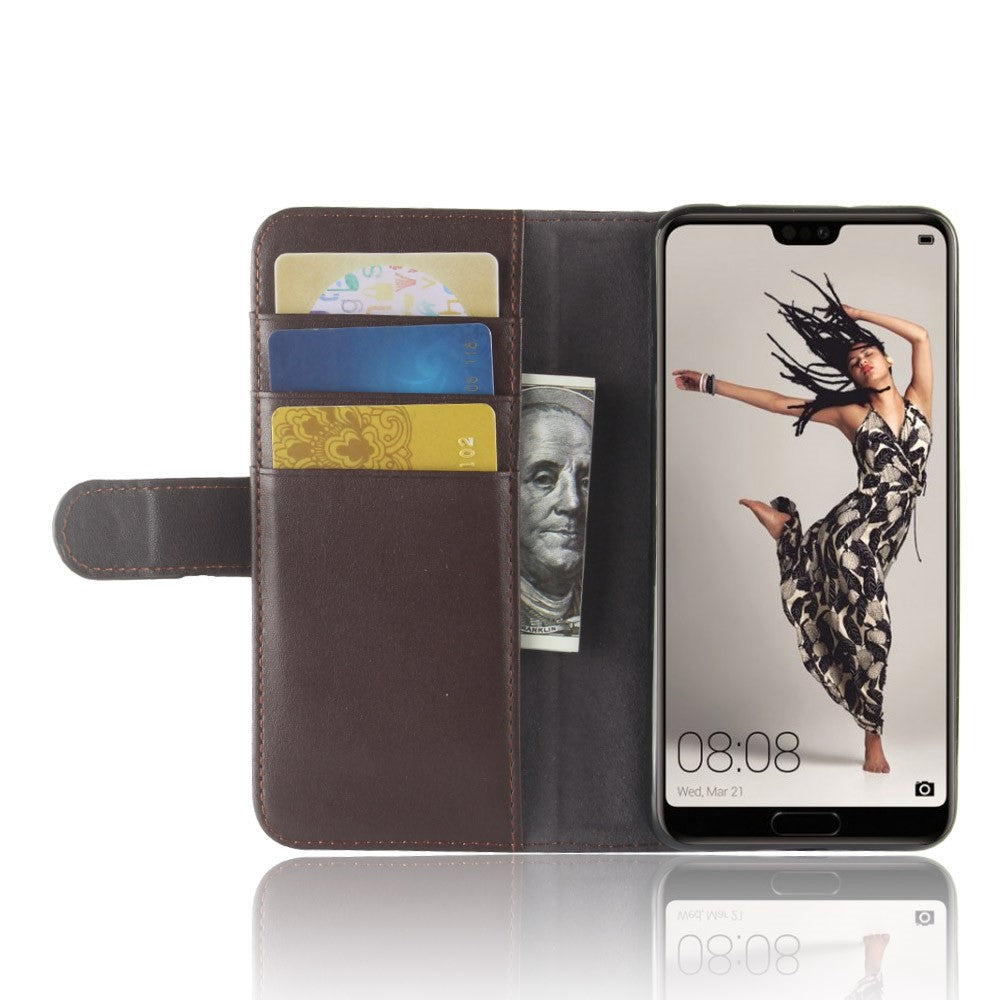 Wallet Case für Huawei P20 PRO Echt Leder Innenfach