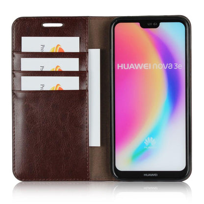Wallet Case für Huawei P20 LITE Genuine Split Echt Leder Crazy Horse Skin