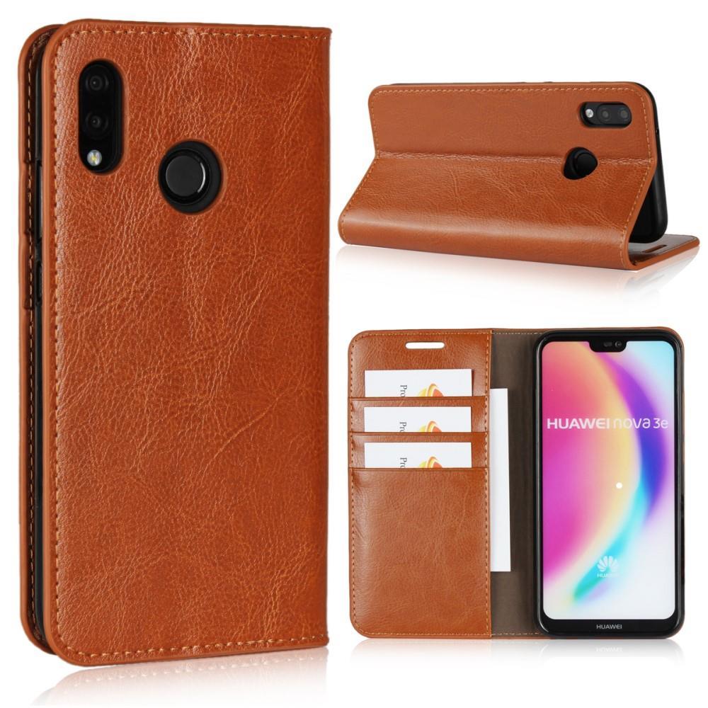 Wallet Case für Huawei P20 LITE Genuine Split Echt Leder Crazy Horse Skin