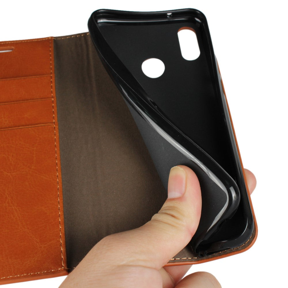 Wallet Case für Huawei P20 LITE Genuine Split Echt Leder Crazy Horse Skin