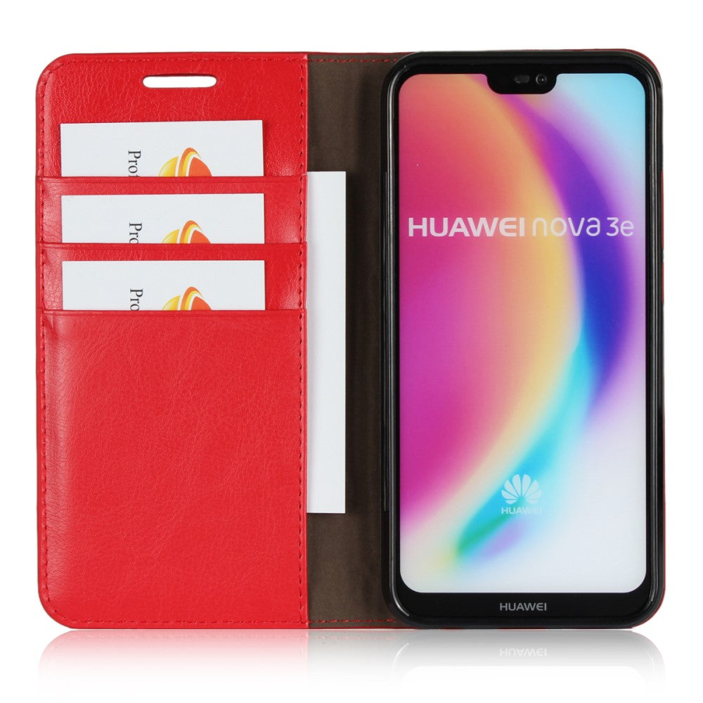 Wallet Case für Huawei P20 LITE Genuine Split Echt Leder Crazy Horse Skin