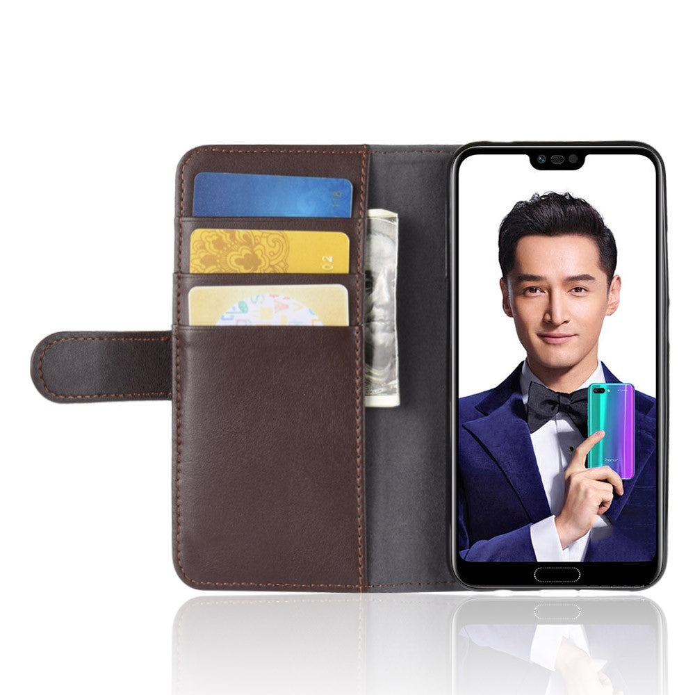 Wallet Case für Huawei HONOR 10 Echt Leder Innenfach