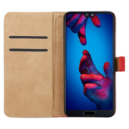 Wallet Case für Huawei P20 Genuine Split Echt Leder Tasche