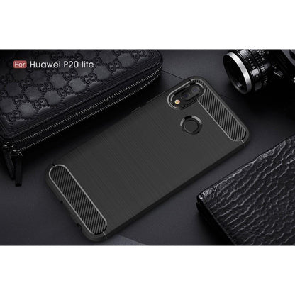 TPU Case für Huawei P20 LITE Carbon Skin Brushed