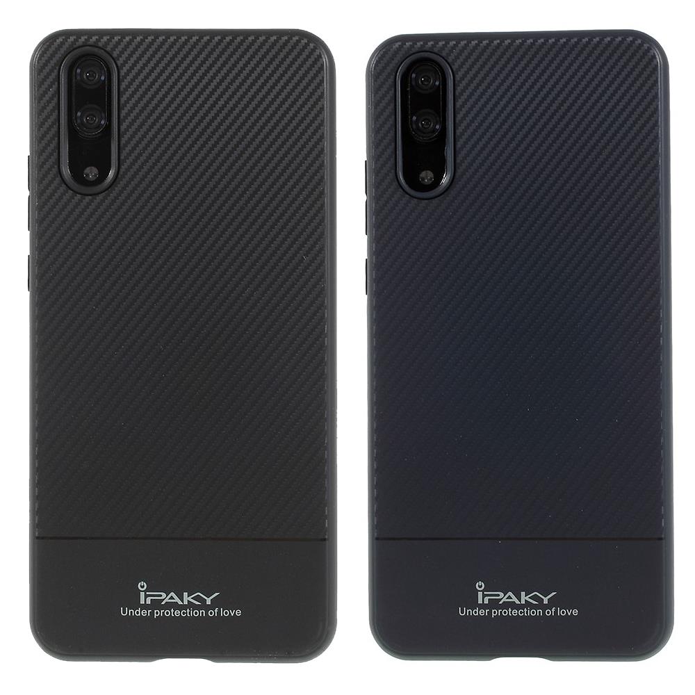 IPAKY TPU Case für Huawei P20 Carbon Fiber Muster