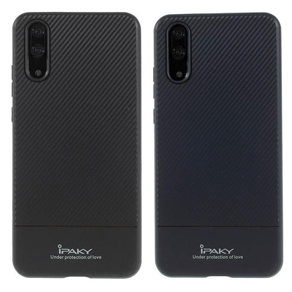 IPAKY TPU Case für Huawei P20 Carbon Fiber Muster